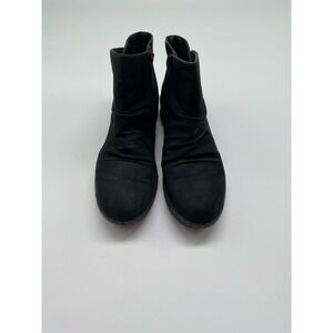 YUU Ankle Boots‎ Black Faux Suede Zip Up Comfort Casual Women's Size 9.5